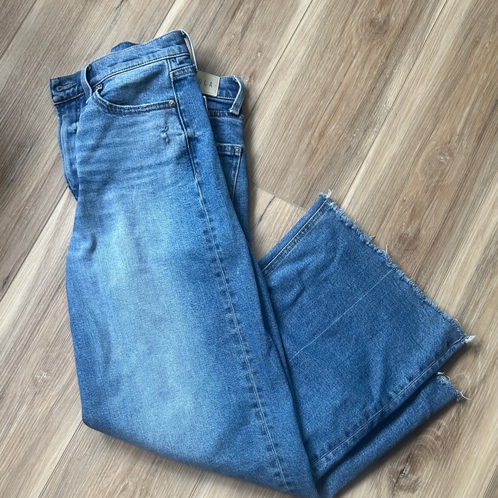 Pistola High Waist Wide Leg Blue Jeans